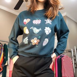 FOREST GREEN FALL CROPPED SWEATER